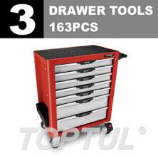  W/7 Drawer Tool Trolley -163PCS PRO-LINE SERIES 3 DRAWER TOOLS 0