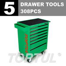 GENERAL SERIES W/7 Drawer Tool Trolley -308PCS  5 DRAWER TOOLS 0