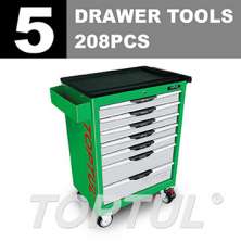 PRO-LINE SERIES W/7 -Drawer Tool Trolley -208PCS  5 DRAWER TOOLS 0