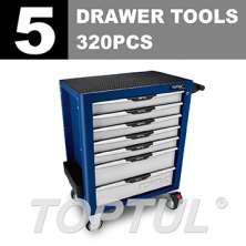 W/7 Drawer Tool Trolley -320PCS 5 DRAWER TOOLS  0