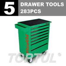 GENERAL SERIES W/7 -Drawer Tool Trolley -283PCS  5 DRAWER TOOLS 