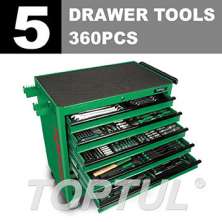 NEW JUMBO 50% MORE SPACE -GENERAL SERIES W/8 Drawer Tool Trolley -360PCS 5 DRAWER TOOLS