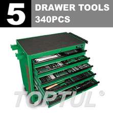 NEW JUMBO 50% MORE SPACE -GENERAL SERIES W/8 Drawer Tool Trolley -340PCS  5 DRAWER TOOLS