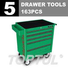 GENERAL SERIES W/5 Drawer Tool Trolley -163PCS  3 DRAWER TOOLS  0