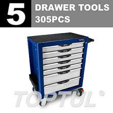 PRO-PLUS SERIES W/7 Drawer Tool Trolley -305PCS  5 DRAWER TOOLS  0